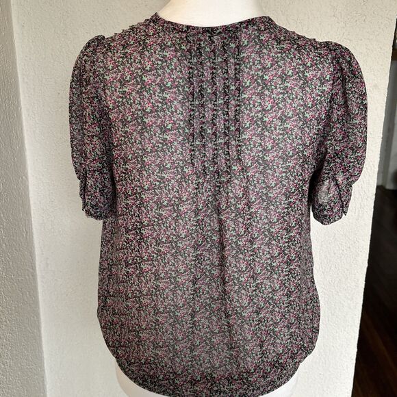 Urban Outfitters Pins And Needles Button Up Floral Sheer Top Size Small - Picture 3 of 8